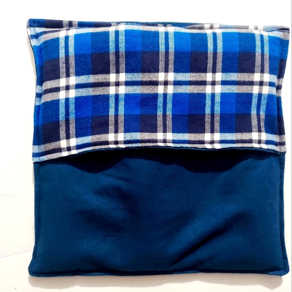 Rice-flax seed therapeutic heating-cooling foot/hand warmer, rice bag, Plaid - Picture 2 of 3